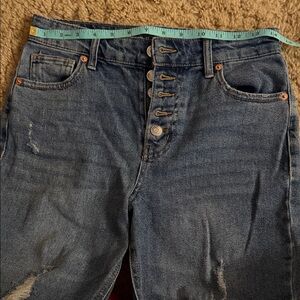 wild fable Women's High-Rise straight ankle Button-Fly Jeans - Dark Blue